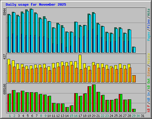Daily usage for November 2025